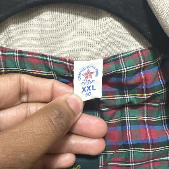 Vintage Ozark Trail Bomber Style Tan/Khaki Jacket Pockets Plaid Lined Size XXL - Picture 3 of 12